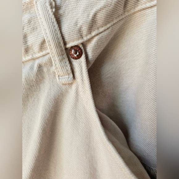 AGOLDE CLARA JEANS TUSK WIDE LEG LOW RISE Cream Organic Cotton 34 Waist 21" - Picture 5 of 8